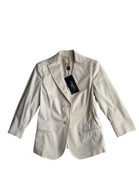 NWT Weekend Max Mara Billy Blazer Jacket Sand Cotton Size 6 US Designed in Italy